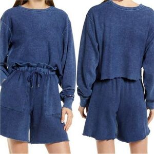 All Saints Navarre Raw Hem Cropped Sweatshirt